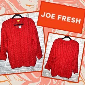 NWT Joe Fresh Red Sweater Women's Size Large